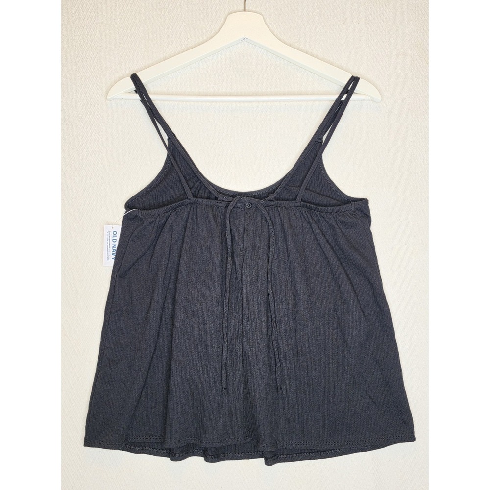 Old Navy Strappy Tie Back Black Adjustable Tank Top SZ: XSM NWT - Picture 2 of 4